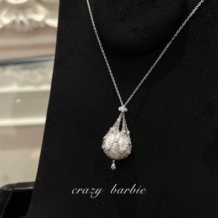 “捕梦网”网兜珍珠项链女款2025新款高级感小众设计高端颈链饰品