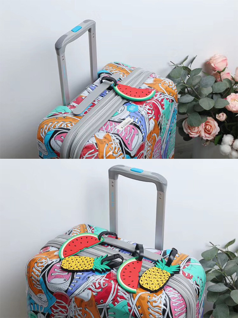 【2枚装】夏天旅行可爱西瓜菠萝行李箱挂牌登机牌装饰吊牌