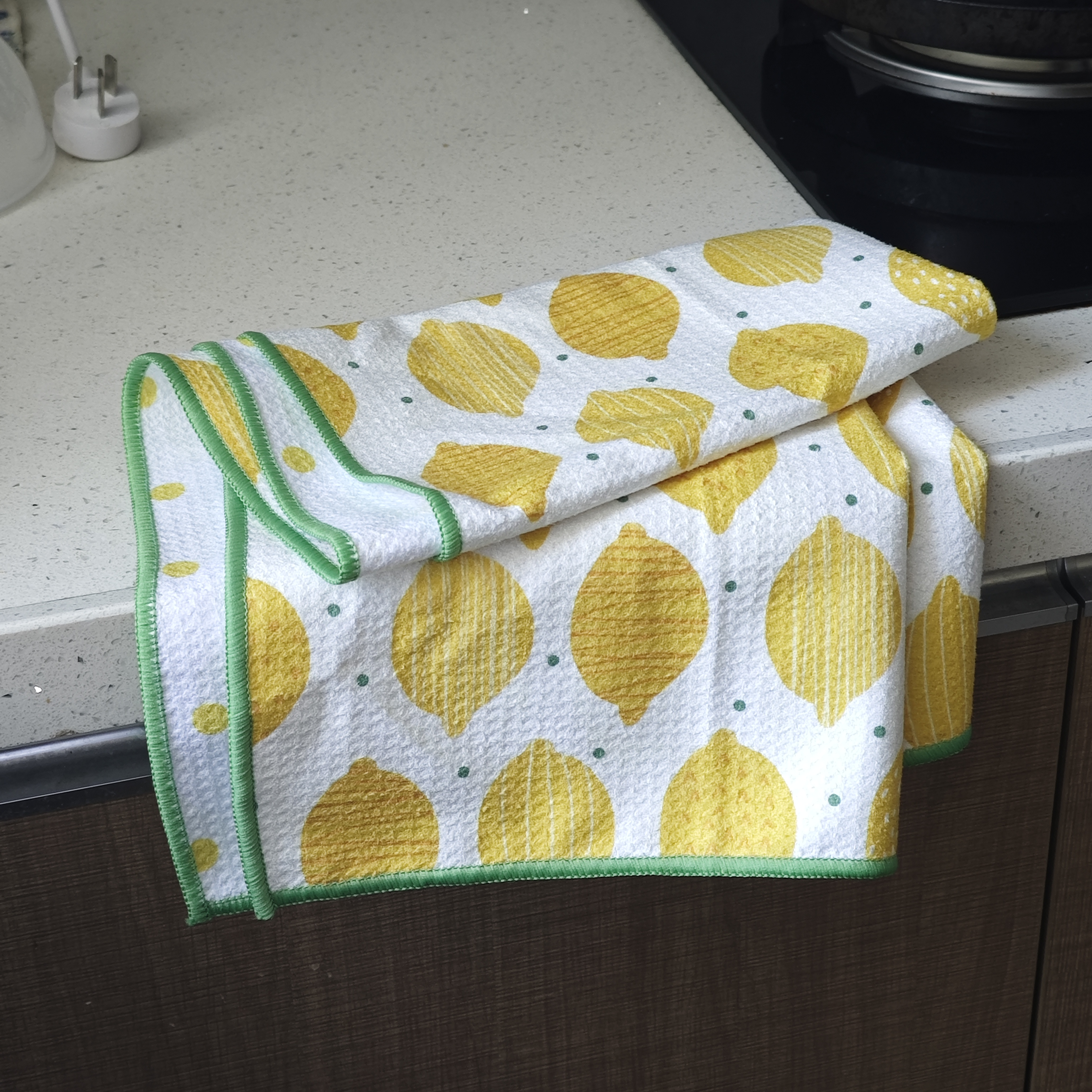 菠萝格厨房巾大号柠檬印花擦手巾