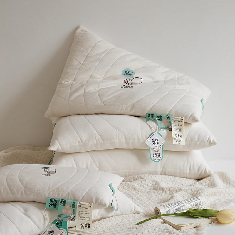 亲肤柔软新疆棉花优质全棉枕芯 学生成人提花纯棉枕头中低矮高枕,床上用品,棉花枕,淘宝优惠券,粉丝福利购,淘宝优惠卷