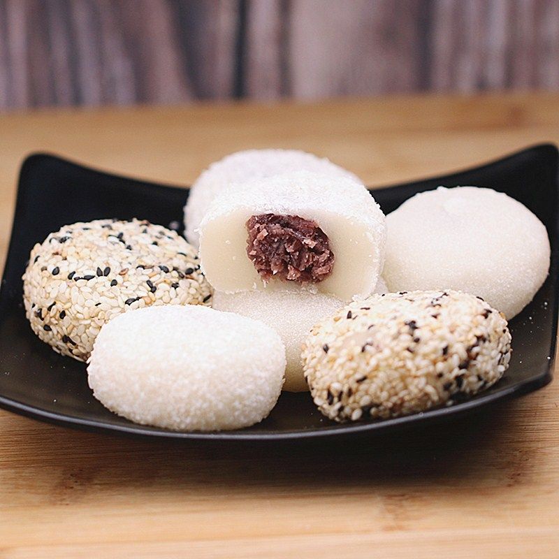 宁波特产麻薯团子白玉团椰蓉芝麻糯米糕点糍粑豆沙馅手工糯米团