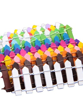 日式杂货 仿真花小栅栏可弯曲 DIY组装 苔藓微景观饰品 8节