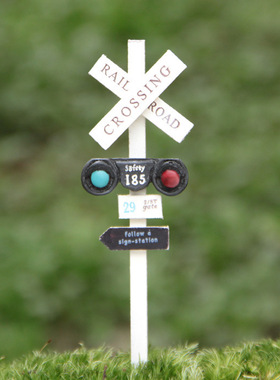 卡通创意立体树脂交通灯路标园艺多肉花插插件居家装饰