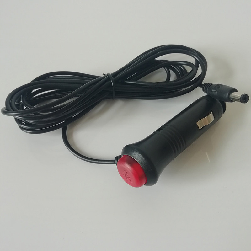 汽车用点烟器电源线带开关指示灯车载插头电源延长线12V24V新品