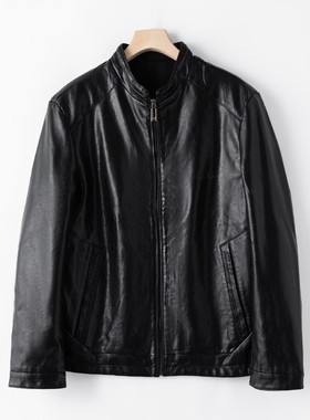 PU皮 经典立领直筒皮夹克 男士皮衣外套N00528