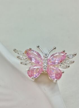 22×12mm铜镀金保色镶钻蝴蝶