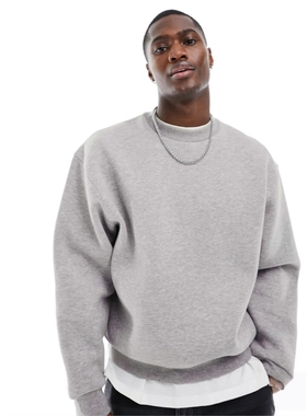 SGC美式空气层太空棉BOXY短款卫衣350g男女圆领秋冬cleanfit上衣