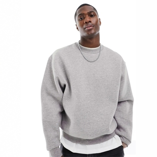 SGC美式 卫衣350g男女圆领秋冬cleanfit上衣 空气层太空棉BOXY短款