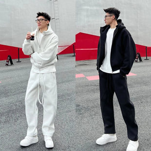 宽松开衫 Boxy重磅美式 休闲运动直筒 秋冬新款 法国Anseola男生套装