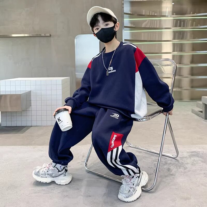儿童装男童春装卫衣套装2026新款大童春秋款男孩运动春季帅气时髦