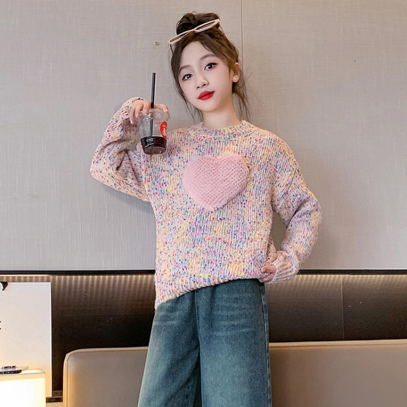 女童毛衣开衫2025新款春秋装儿童针织衫小女孩洋气韩版外套百搭潮