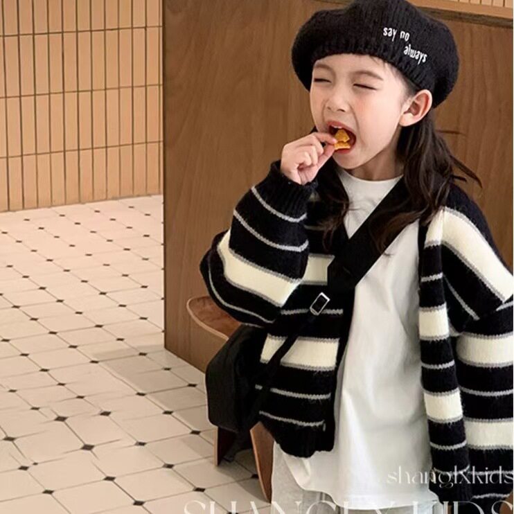 女童春秋套装2026新款大童春装儿童衣服毛衣潮酷穿搭洋气女孩外套