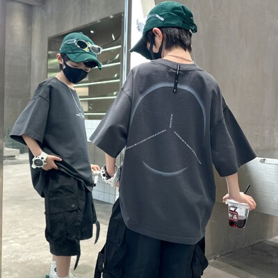 男童短袖T恤2026新款大童夏季薄款男孩痞帅炸街儿童夏装棉体恤t