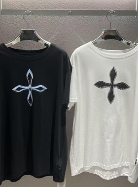 梦境十字花复古阔身Tee明星同款宽松大版廓形短袖T恤夏季潮流百搭