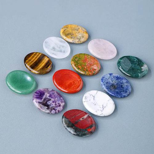 东海天然水晶椭圆拇指石worry stone忘忧石手把件 拇指刮痧按压