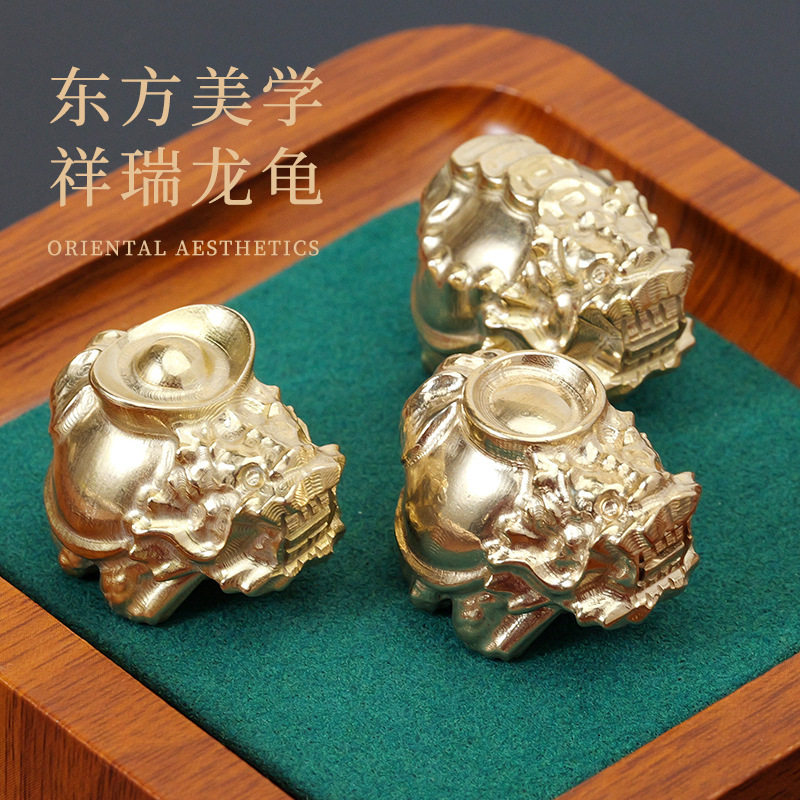 黄铜龙龟金钱龟貔貅雕刻件摆件马上有钱招财猫铜器工艺礼品装饰品