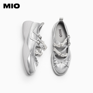 MIO米奥女鞋2024新款秋季浅口单鞋法式学院风芭蕾正品M244454510