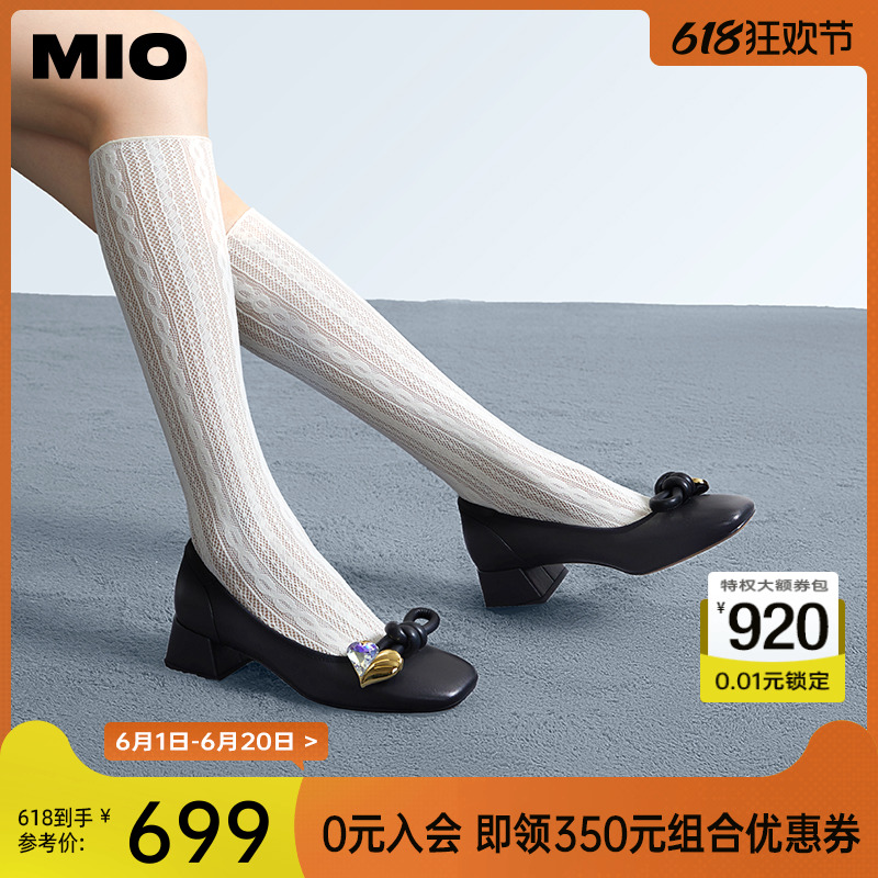 米奥小皮鞋MIO通勤粗跟