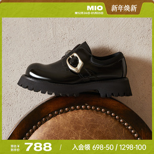 金属饰扣学院风厚底增高通勤百搭单鞋 款 2025秋季 MIO米奥乐福鞋