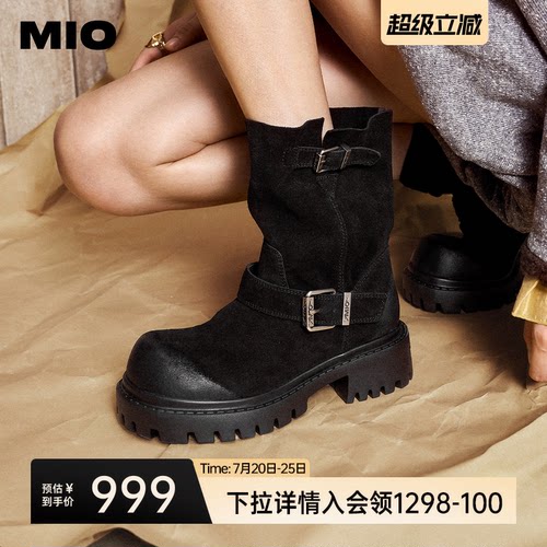 MIO明星同款堆堆靴西部靴