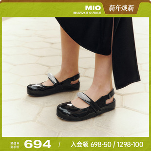 闪钻饰扣圆头甜美可爱风外穿凉鞋 玛丽珍鞋 女 新款 MIO米奥2025夏季