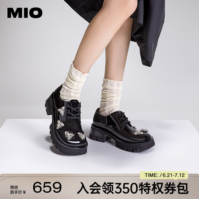 MIO米奥秋季钻饰显高女牛津鞋