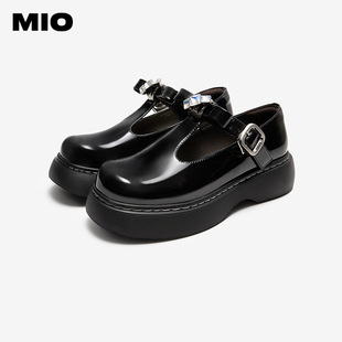 MIO米奥女鞋2024新款秋季单鞋厚底小皮鞋商场专柜正品M244442402