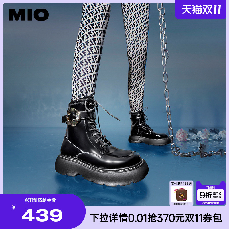 米奥短靴MIO黑色长靴马丁靴