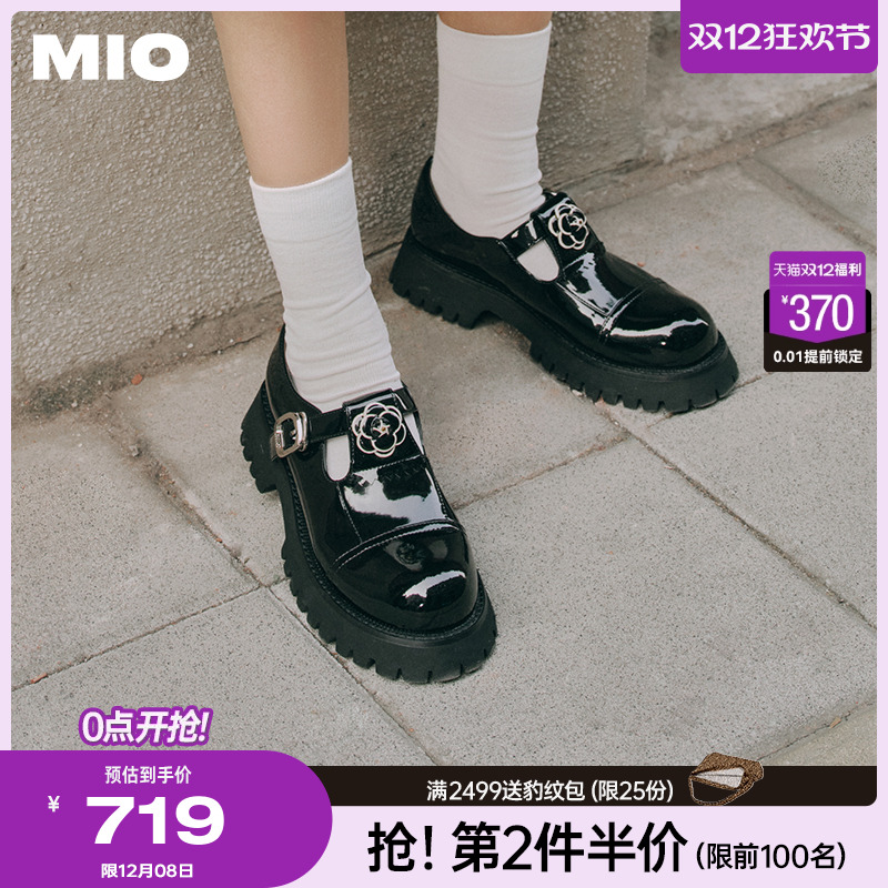 复古山茶花玛丽珍鞋MIO显高厚底