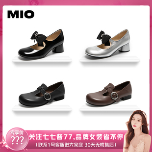 【七七酱直播间】MIO米奥玛丽珍圆头蝴蝶结洛丽塔高跟单鞋女鞋