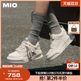 厚底增高5.5cm小白鞋 2025秋新款 MIO米奥休闲板鞋 女 李宇春同款