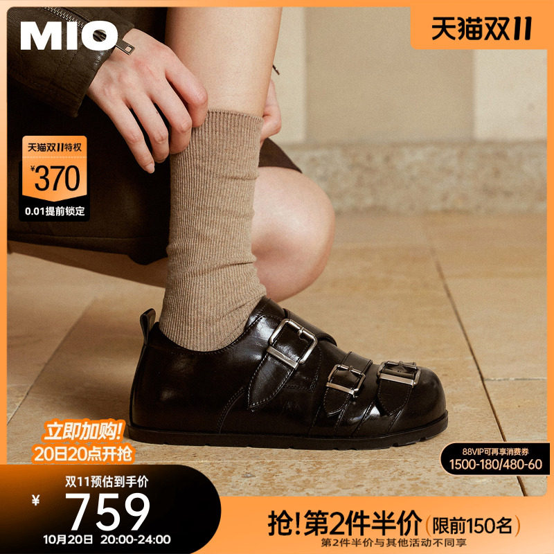 田曦薇卢昱晓同款MIO米奥勃肯乐福鞋2026秋新款小皮鞋单鞋女鞋