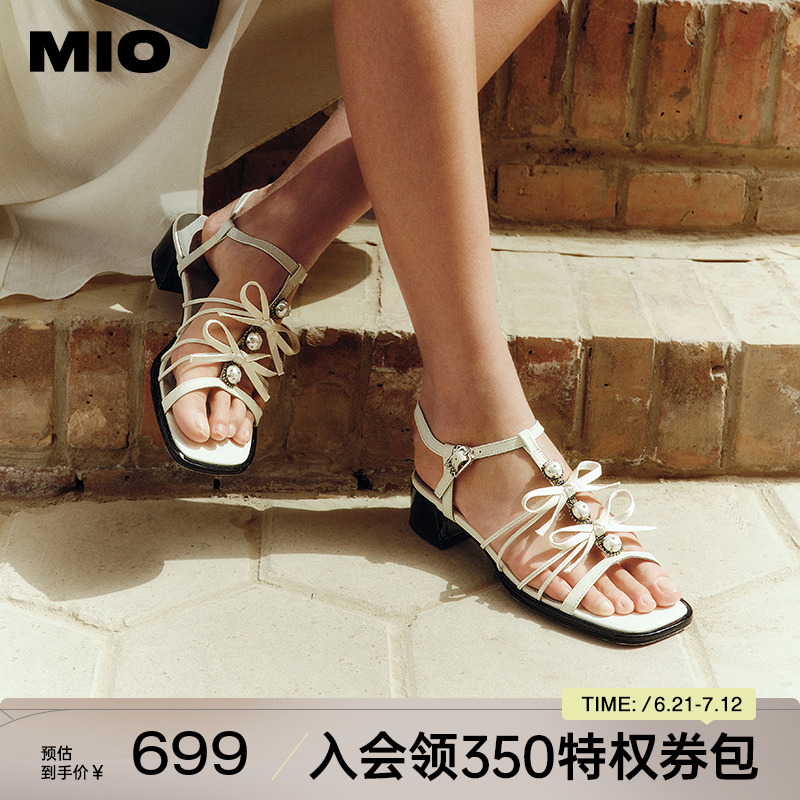 MIO米奥低跟罗马珍珠鞋