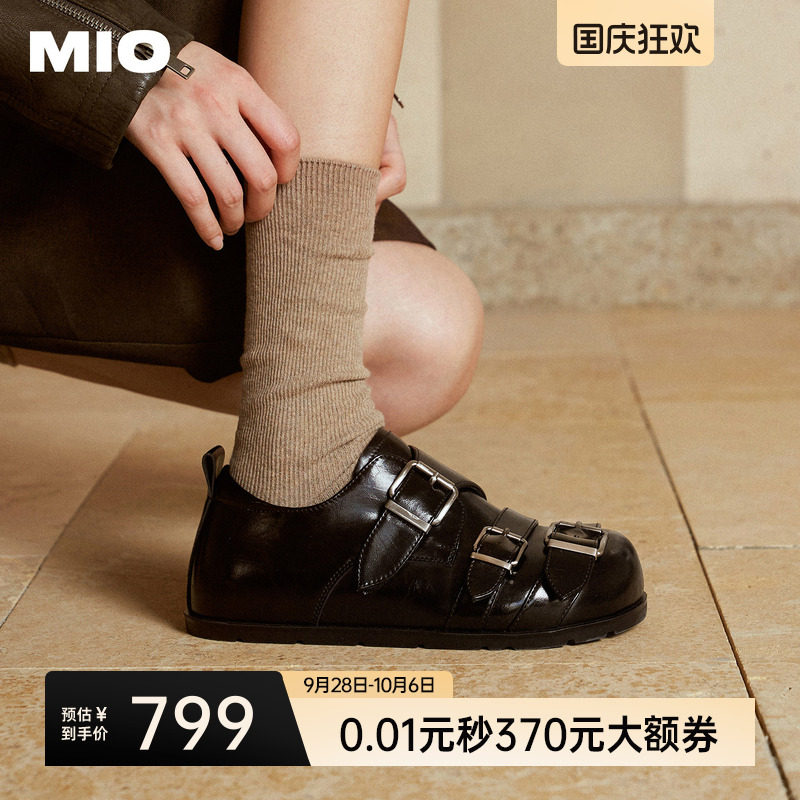 田曦薇卢昱晓同款MIO米奥勃肯乐福鞋2026秋新款小皮鞋单鞋女鞋图片