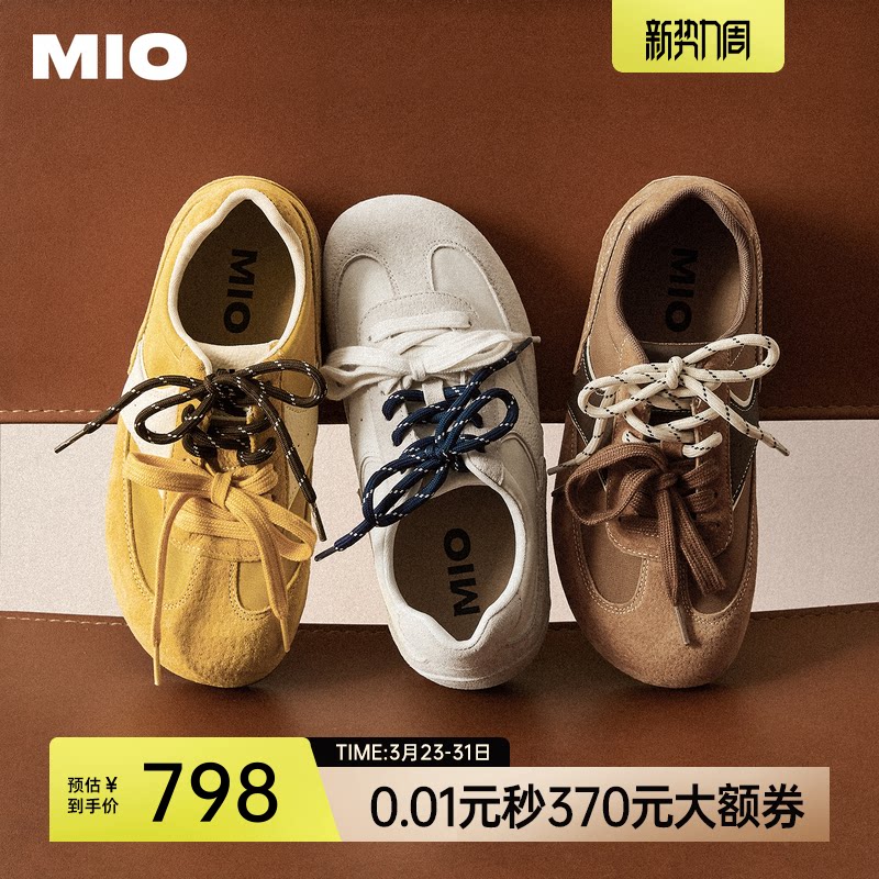 MIO米奥女鞋芭蕾德训鞋鹦鹉鞋阿甘鞋复古板鞋圆头运动鞋休闲鞋