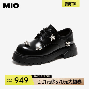 女单鞋 圆头学院风千金乐福钻饰厚底松糕鞋 牛津鞋 MIO米奥春夏款