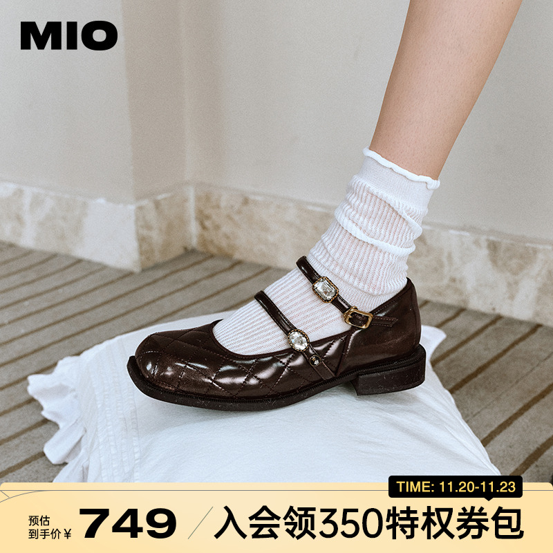 米奥MIO复古时髦玛丽珍闪钻袢带