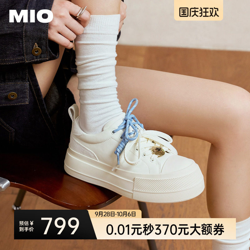 陈都灵沈梦辰同款小奶糕MIO米奥女鞋板鞋增高厚底5cm小白鞋休闲鞋图片