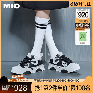 厚底板鞋 小白鞋 MIO米奥女鞋 瘦增高黑白熊猫鞋 李雪琴同款 休闲鞋