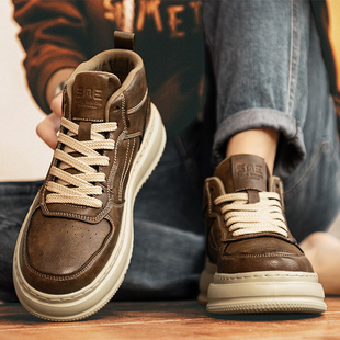 冬季大码男鞋46厚底高帮板鞋47加绒保暖棉鞋48宽头不挤脚休闲鞋49