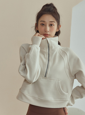 2025新款scuba跑步加绒保暖运动外套女长袖高颜值健身瑜伽服上衣