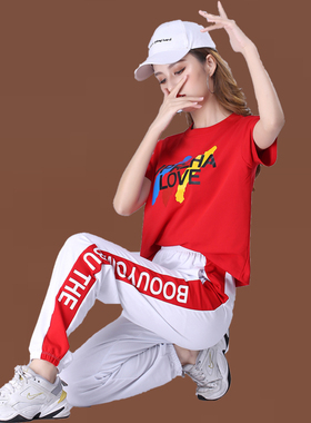 曳步舞服装春夏时尚宽松休闲新款套装秋运动装鬼步舞秋装广场舞女