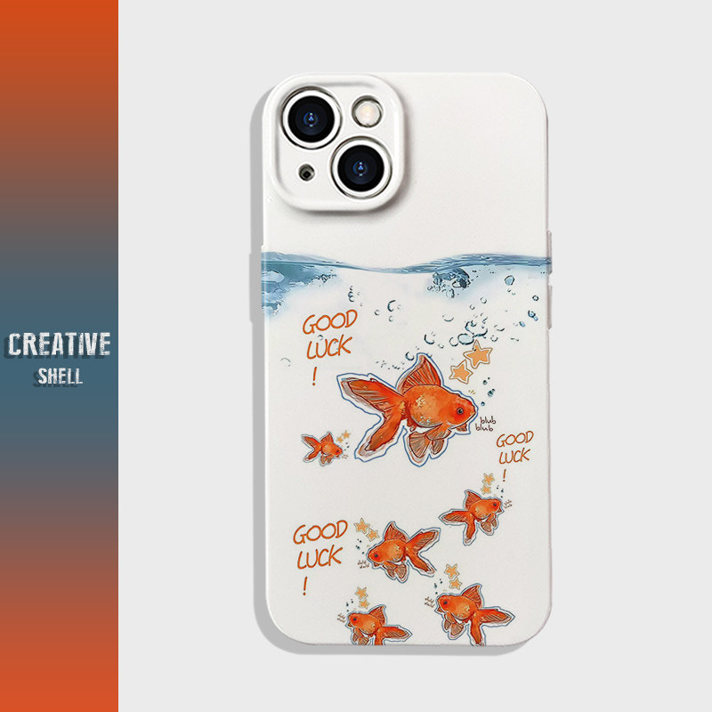 高级感氧气泡好运锦鲤菲林手机壳适用于iphone16promax/15华为mate60proOPPOreno12一加ACE2V小米15pro魅族20
