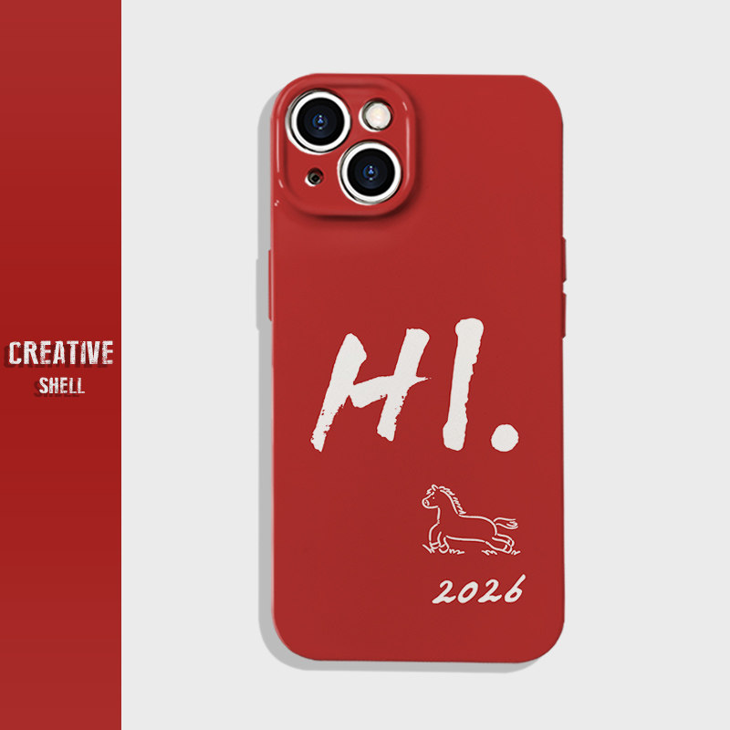 Hi2026~新款马年适用苹果17promax菲林壳华为Pura80软防摔小米17VIVOS50红米K90光面OPPOReno15荣耀500手机壳