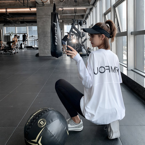 宽松显瘦大码健身服运动T恤遮臀