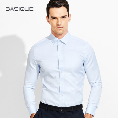 元本长袖衬衫白色高级感抗皱正装