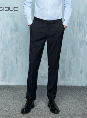 元本西裤男商务正装修身坠感男士西服裤黑色高级感直筒西装裤子
