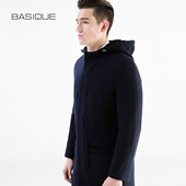 外套英伦商务 加厚中长款 本连帽廓型大衣 冬羊毛呢男士 元