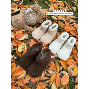 Domikids女童毛毛短靴2024秋冬新款加绒加厚宝宝中筒靴儿童雪地靴