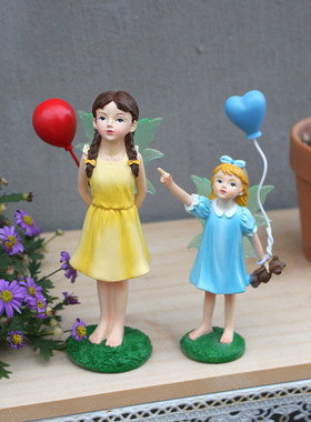 跨境爆品彩色气球花仙子树脂